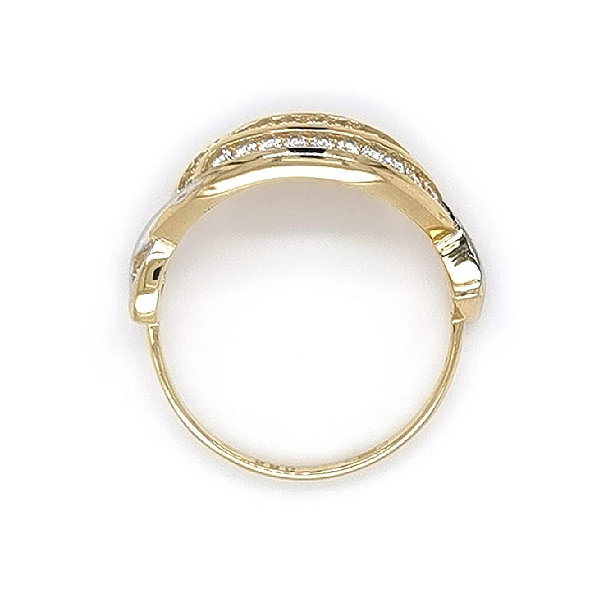 Nhẫn kết hợp vàng và zirconia