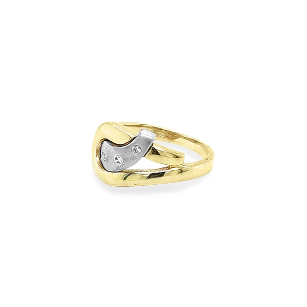 Nhẫn vàng đính đá zircon làm từ vàng kết hợp