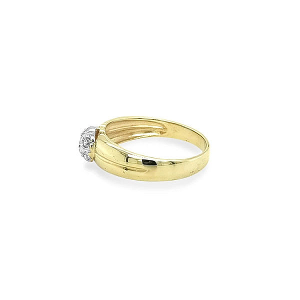 Nhẫn kết hợp vàng và zirconia