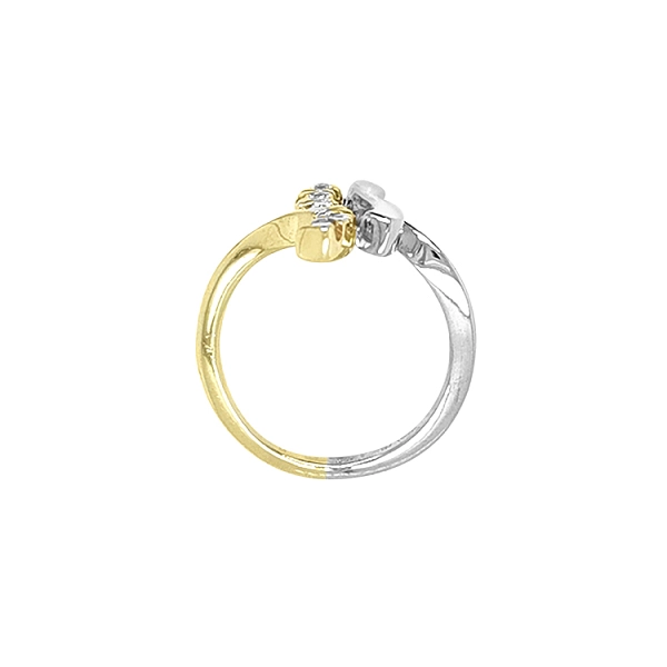 Nhẫn vàng đính đá zircon làm từ vàng kết hợp