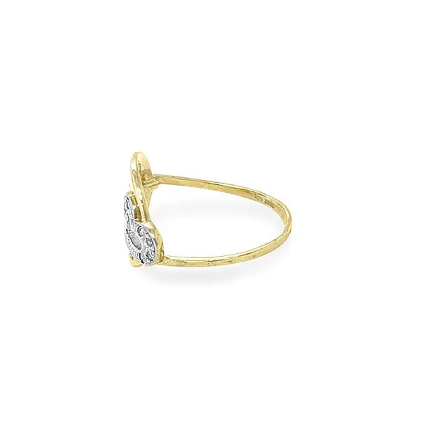 Nhẫn vàng với đá zircon hình trái tim