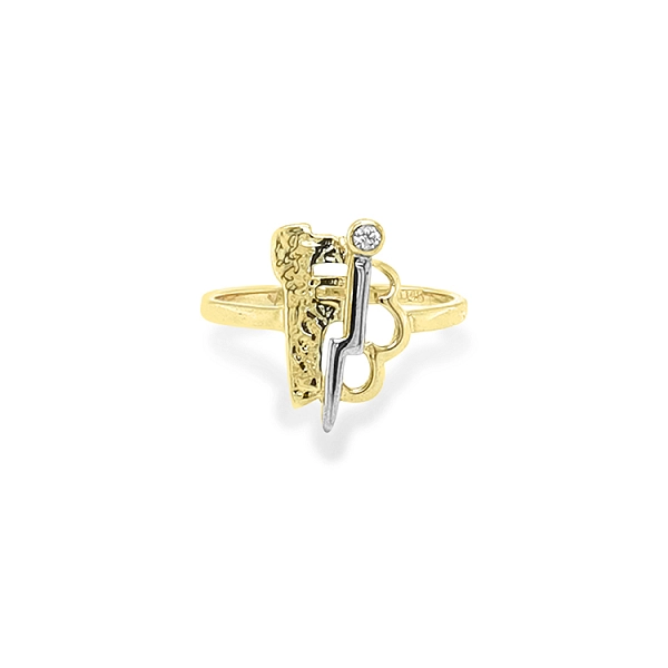 Nhẫn vàng đính zircon làm từ vàng kết hợp