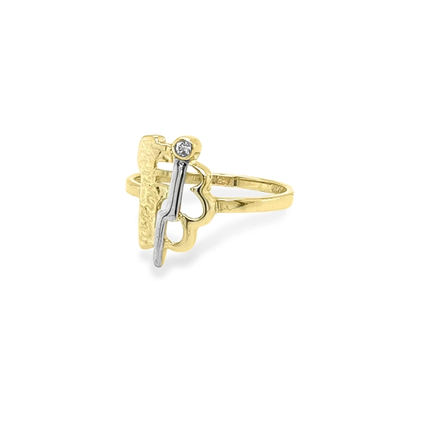 Nhẫn vàng đính zircon làm từ vàng kết hợp