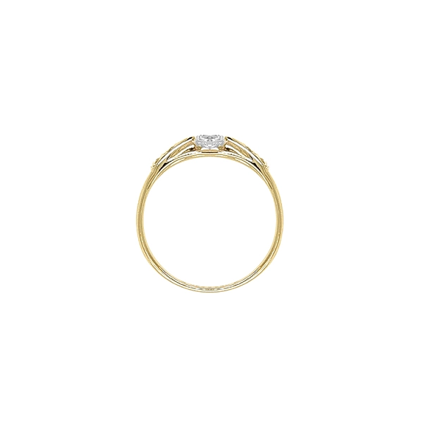 Nhẫn đính hôn bằng vàng có đá cubic zirconia