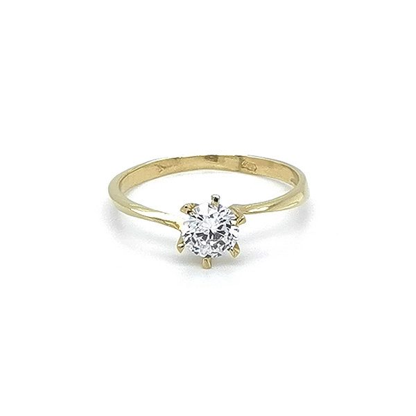 Nhẫn đính hôn bằng vàng với đá zircon