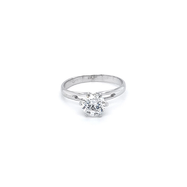 Nhẫn đính hôn bằng vàng trắng và zircon