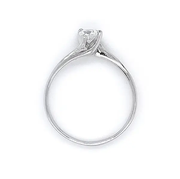 Nhẫn đính hôn bằng vàng trắng và zircon