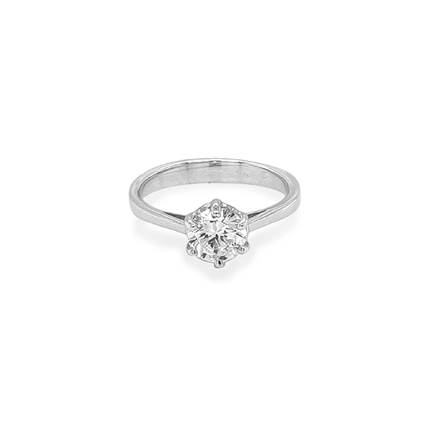 Nhẫn đính hôn bằng vàng với đá zircon