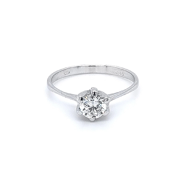 Nhẫn đính hôn bằng vàng trắng và zircon