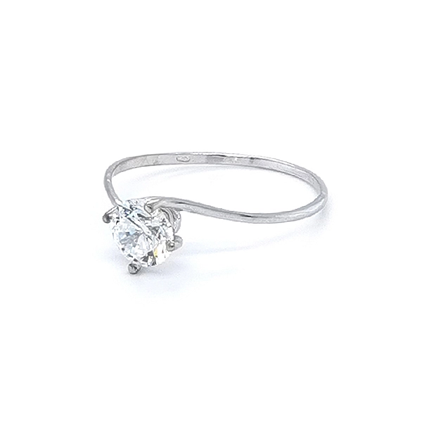 Nhẫn đính hôn bằng vàng trắng và zircon