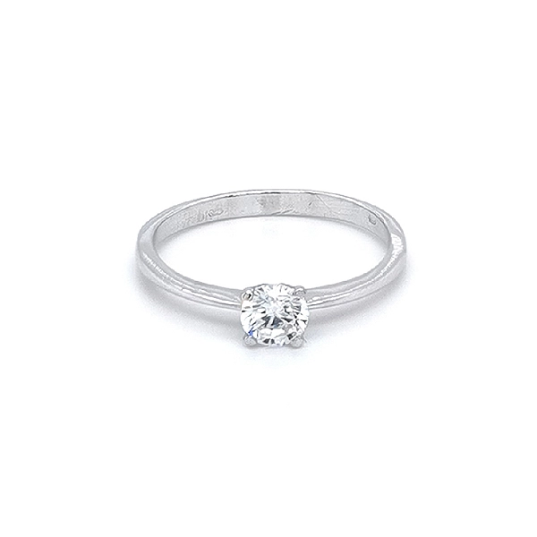 Nhẫn đính hôn bằng vàng trắng và zircon