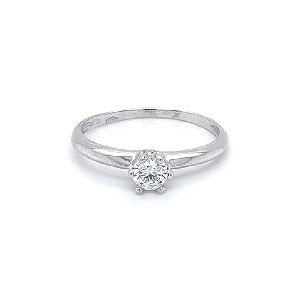 Nhẫn đính hôn bằng vàng trắng và zircon