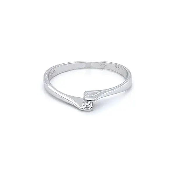 Nhẫn đính hôn bằng vàng trắng và zircon