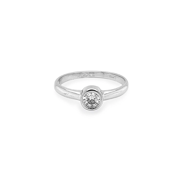 Nhẫn đính hôn bằng vàng với đá zircon