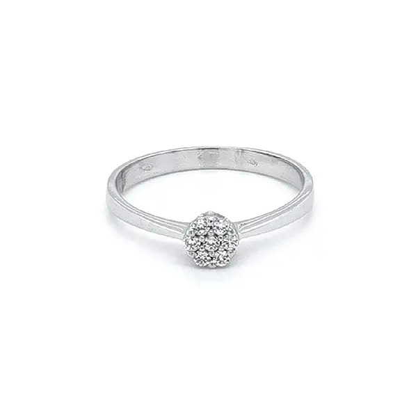 Nhẫn vàng trắng đính đá zircon trắng