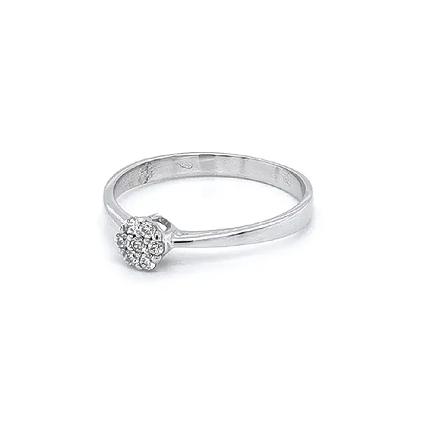 Nhẫn vàng trắng đính đá zircon trắng