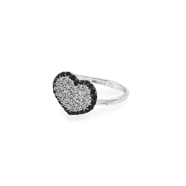 Nhẫn vàng hình trái tim đính đá zircon