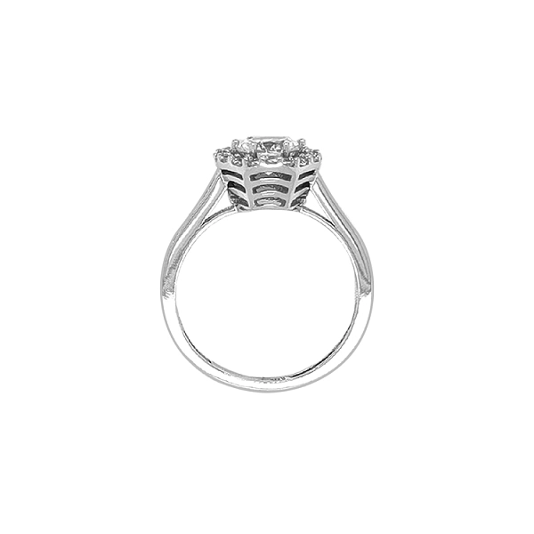 Nhẫn đính hôn bằng vàng với đá zircon