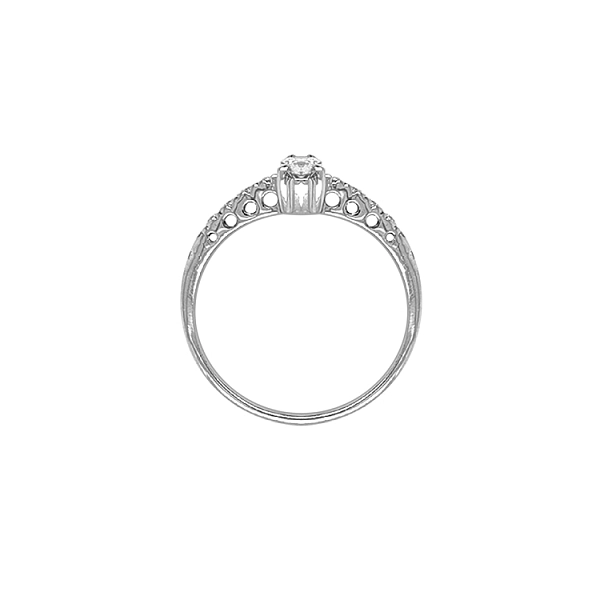 Nhẫn đính hôn bằng vàng với đá zircon