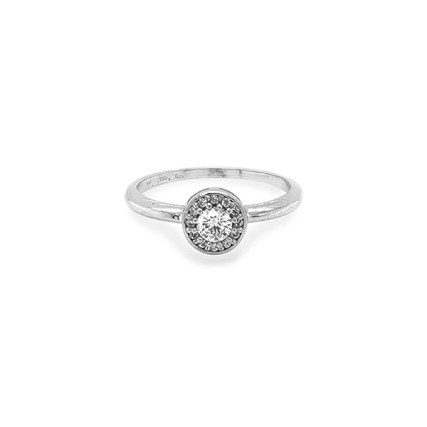 Nhẫn đính hôn bằng vàng với đá zircon