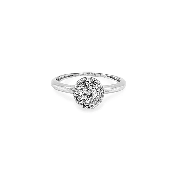 Nhẫn đính hôn bằng vàng với đá zircon