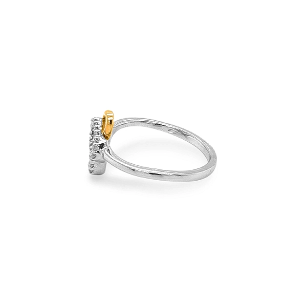 Nhẫn vàng đính đá zircon làm từ vàng kết hợp