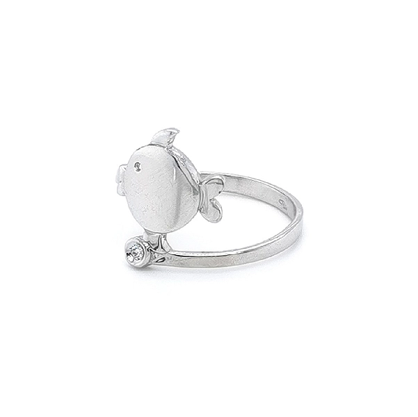 Cá vòng với đá zircon trắng vàng