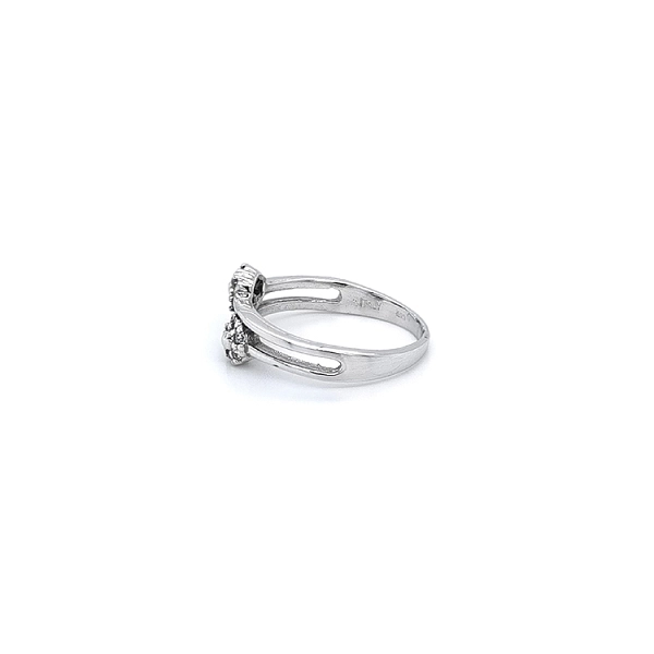 Nhẫn vàng trắng đính đá zircon trắng