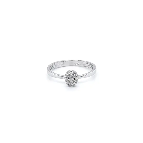 Nhẫn vàng trắng đính đá zircon trắng