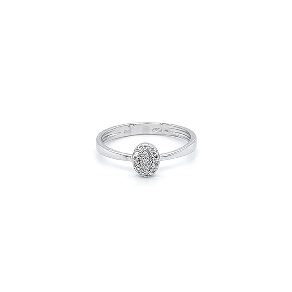 Nhẫn vàng trắng đính đá zircon trắng