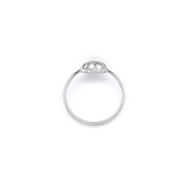 Nhẫn hình trái tim với đá zircon trắng và vàng trắng