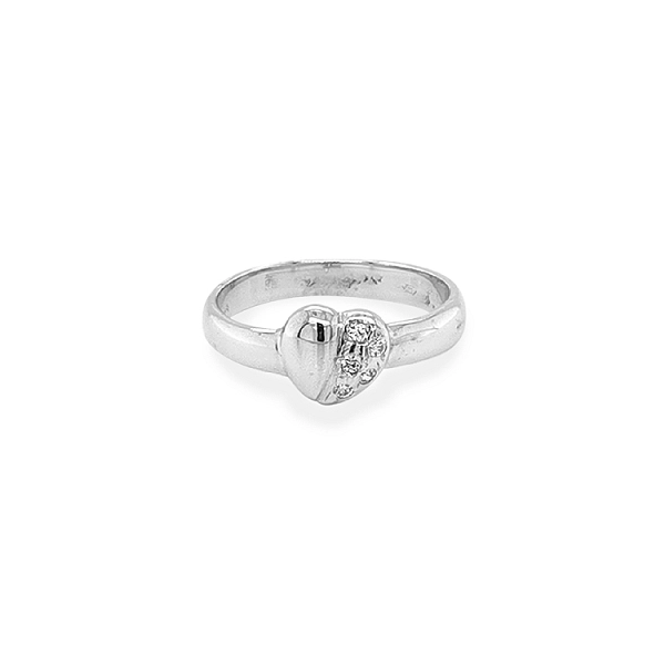 Nhẫn vàng hình trái tim đính đá zircon