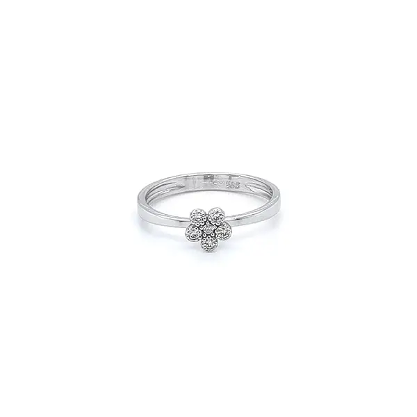 Nhẫn vàng trắng đính đá zircon trắng