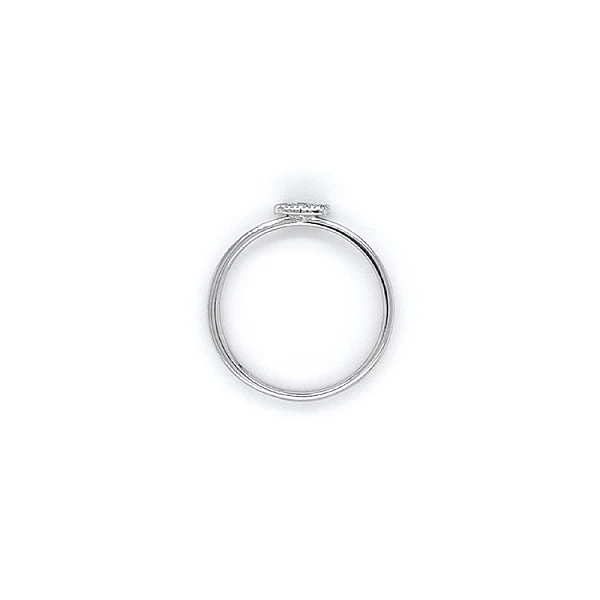 Nhẫn vàng trắng đính đá zircon trắng