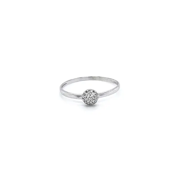 Nhẫn vàng trắng đính đá zircon trắng