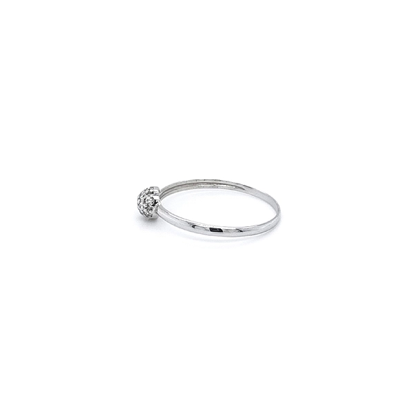 Nhẫn vàng trắng đính đá zircon trắng