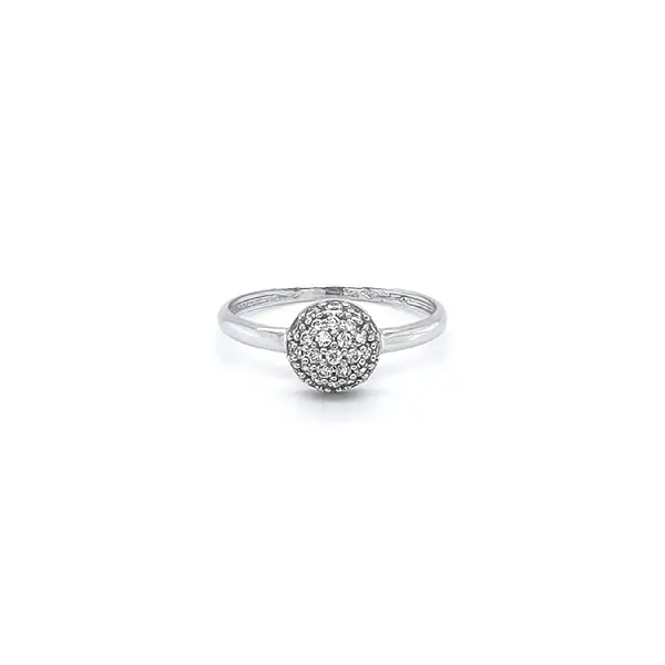 Nhẫn vàng trắng đính đá zircon trắng