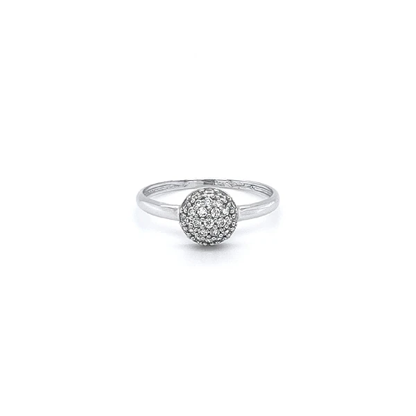 Nhẫn vàng trắng đính đá zircon trắng