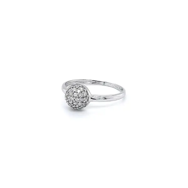 Nhẫn vàng trắng đính đá zircon trắng