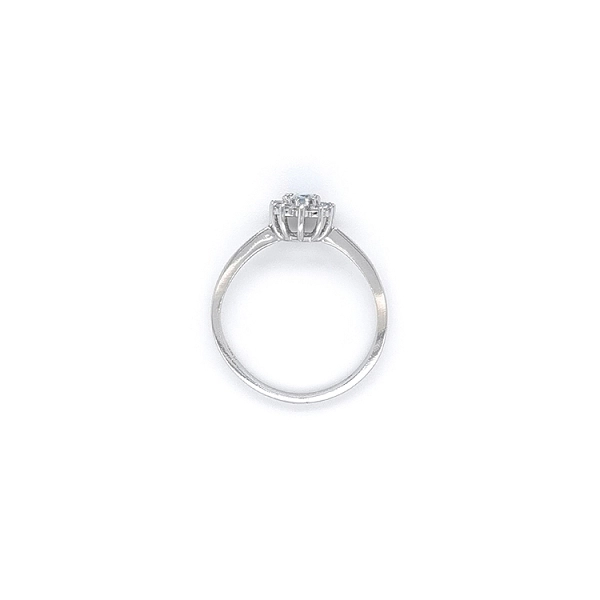 Nhẫn với đá Topaz trắng và vàng trắng