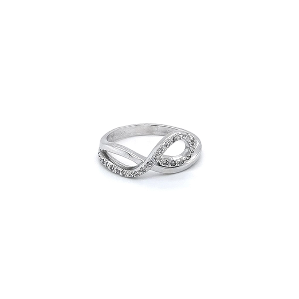 Nhẫn vàng trắng đính đá zircon trắng