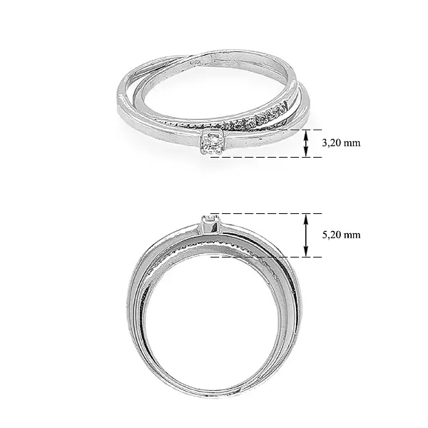 Nhẫn vàng đính đá zircon