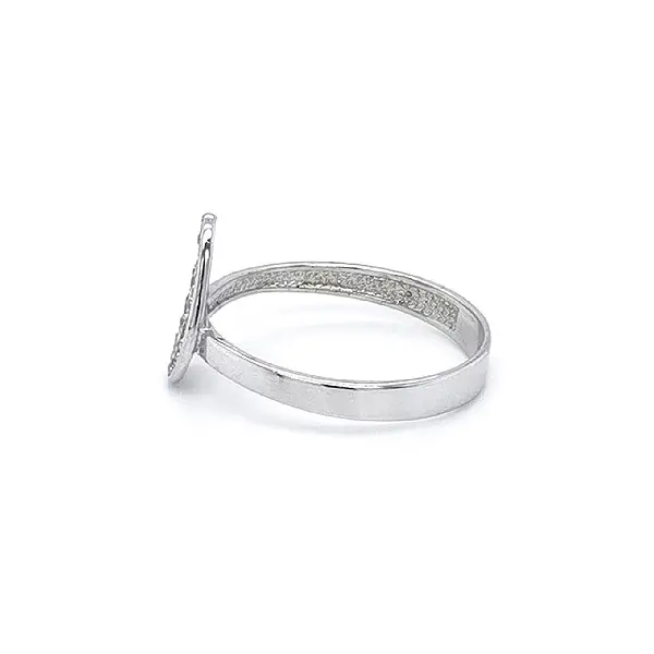 Nhẫn vàng trắng đính đá zircon trắng