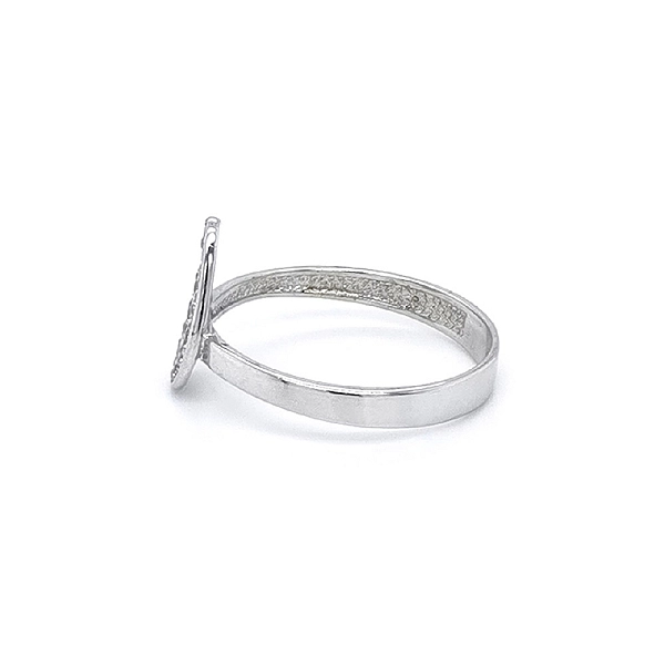 Nhẫn vàng trắng đính đá zircon trắng