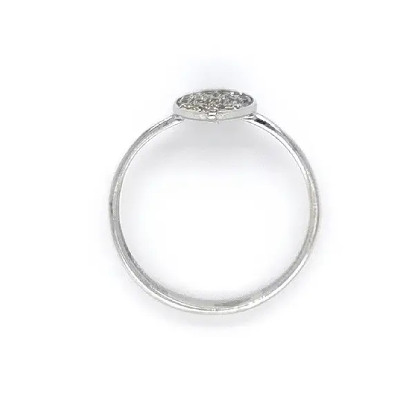 Nhẫn vàng trắng đính đá zircon trắng