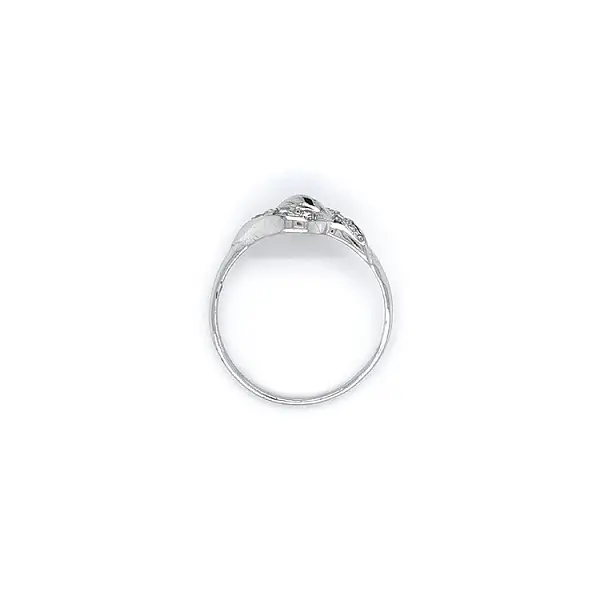 Nhẫn vàng trắng đính đá zircon trắng