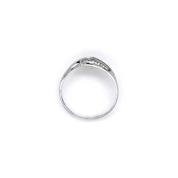 Nhẫn vàng trắng đính đá zircon trắng
