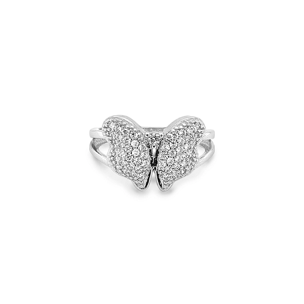 Nhẫn vàng đính đá zircon hình bướm