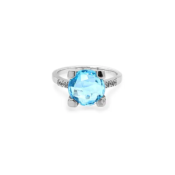 Nhẫn vàng đính đá zircon màu