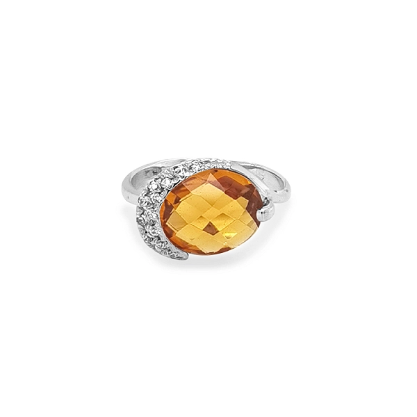 Nhẫn vàng đính đá zircon màu